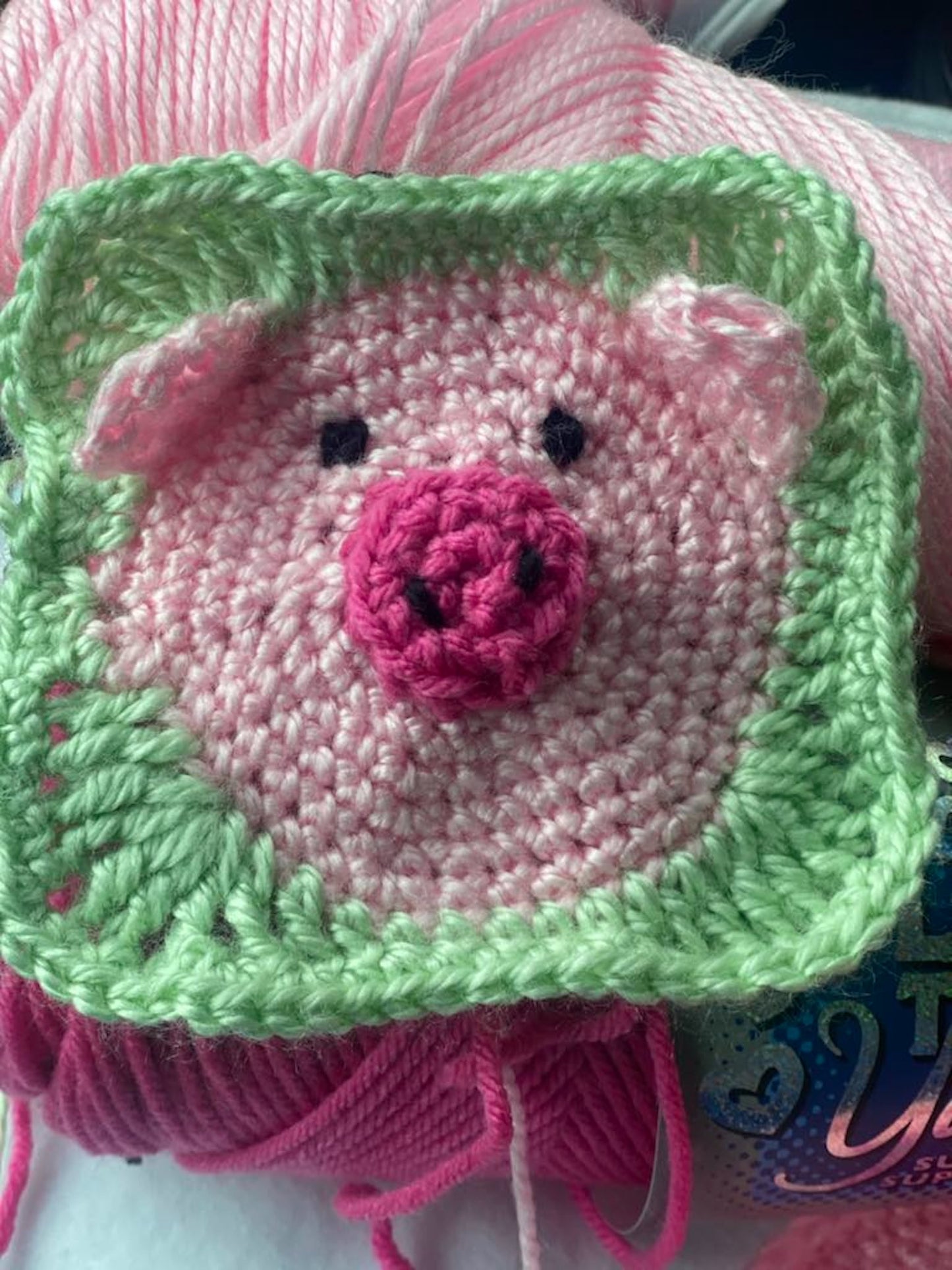 Crocheted Baby Afghan - Pigs