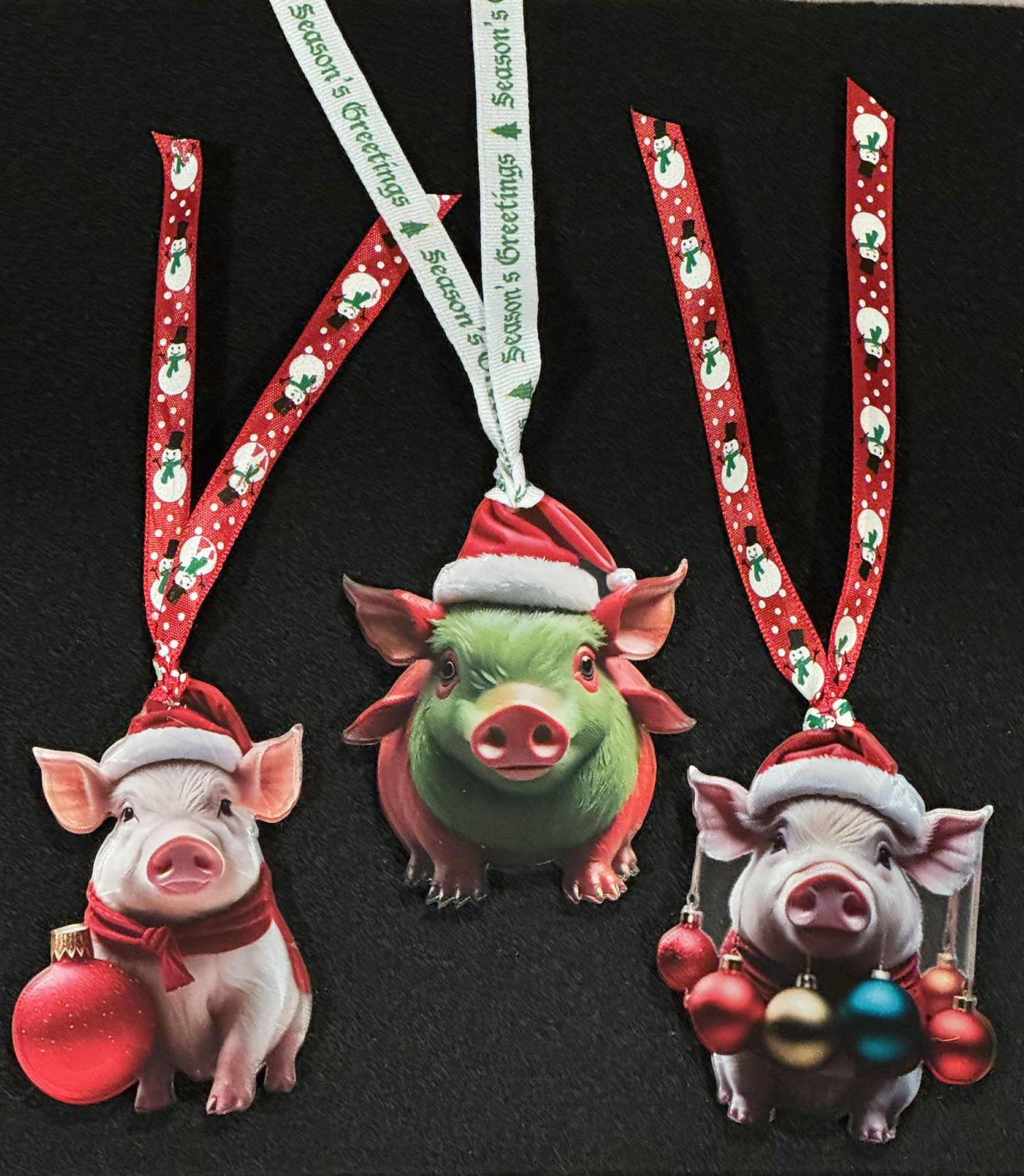 3 Holiday Piggy Tags