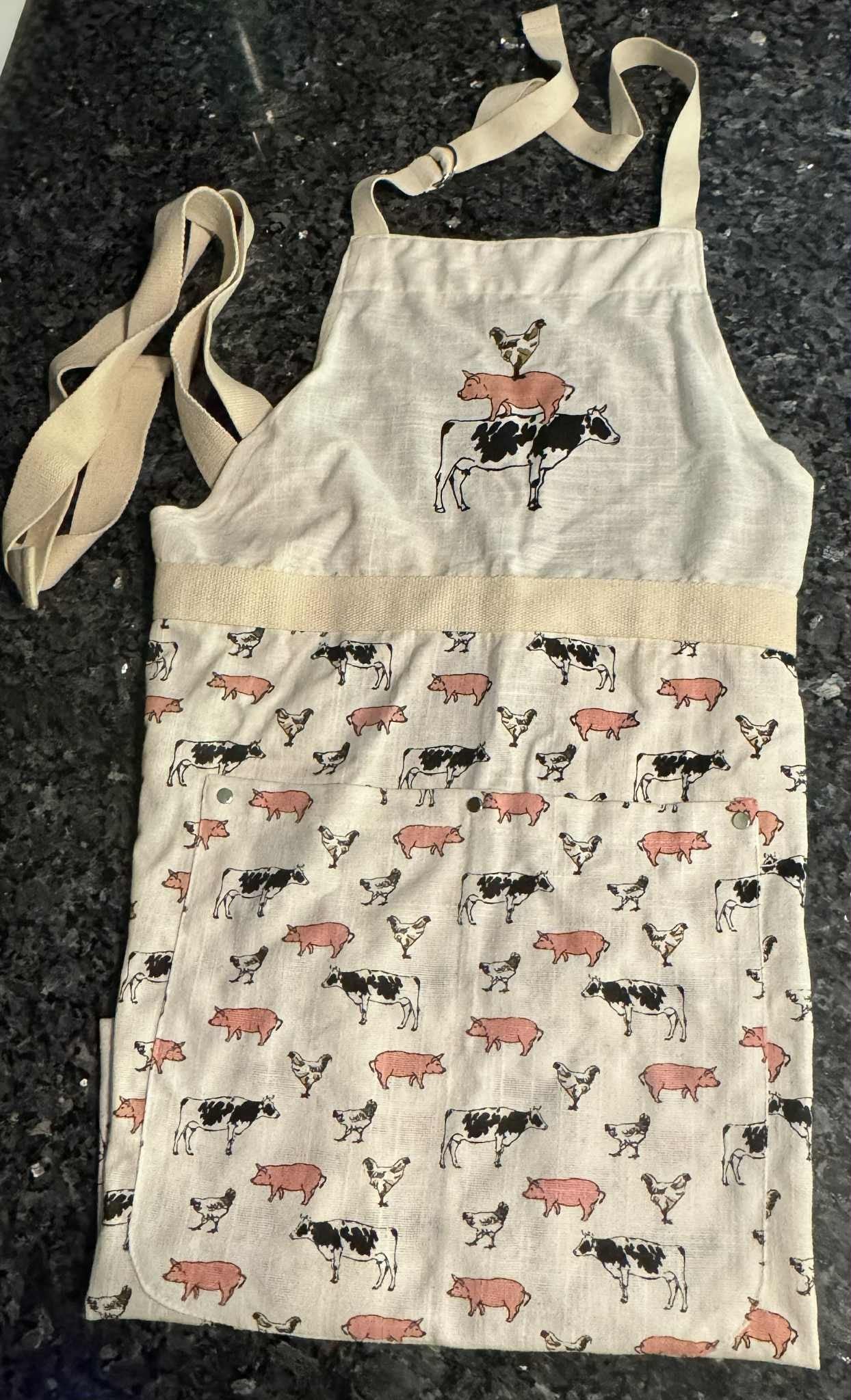 Farm animal kitchen apron