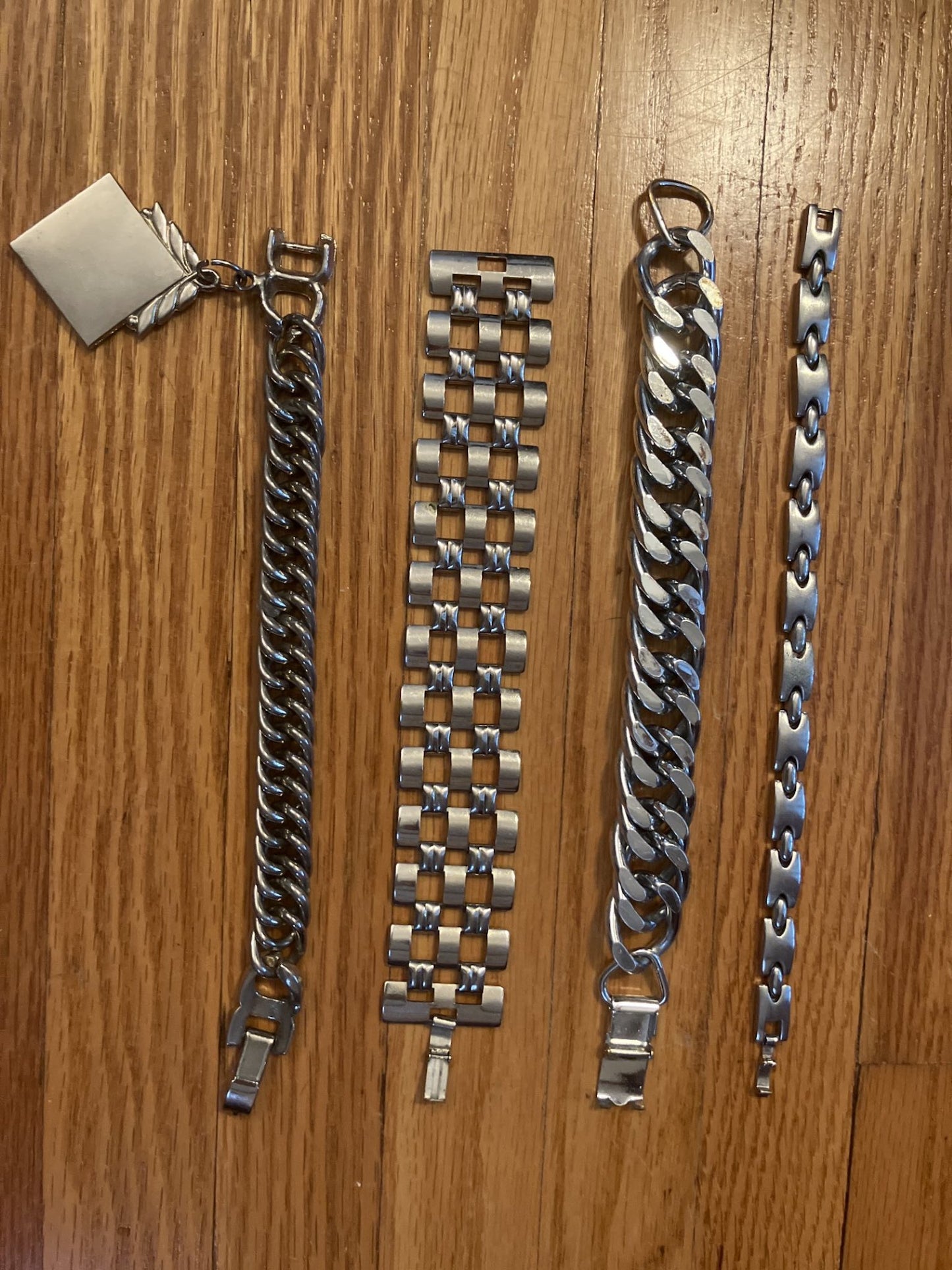 Heavy silver-tone vintage (and still stylish) bracelets