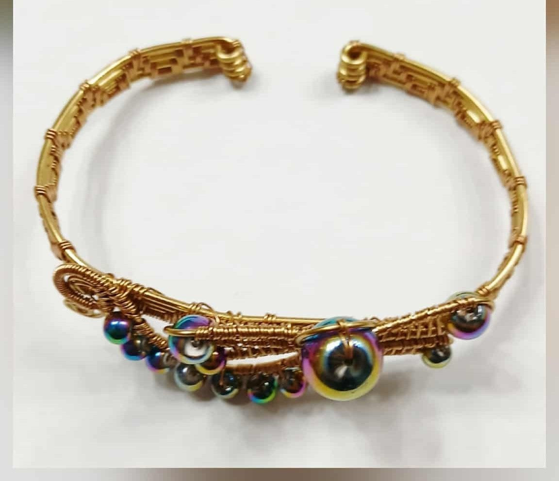 Wire wrap Butterfly cuff bracelet