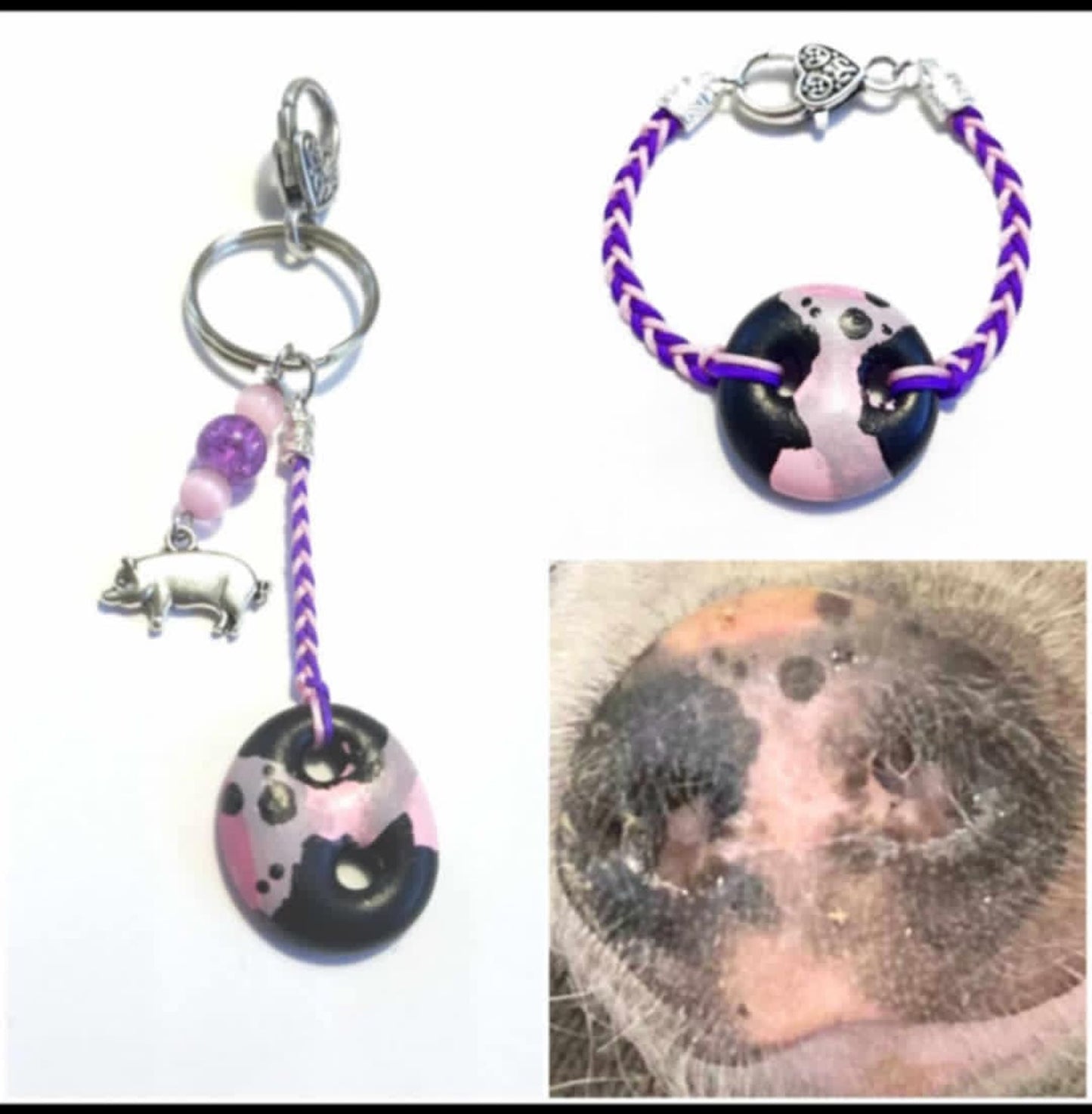 Custom snout keychain or bracelet