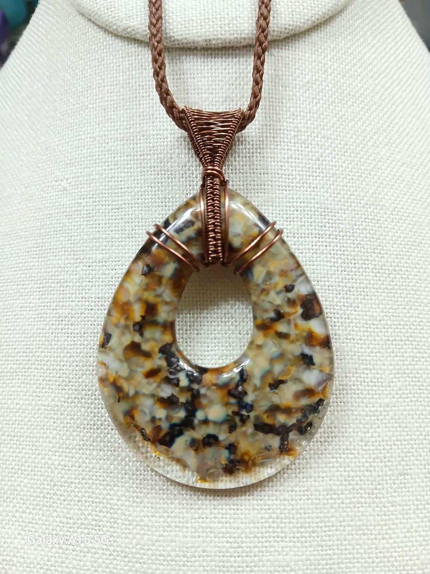 Wire wrap fused glass pendant