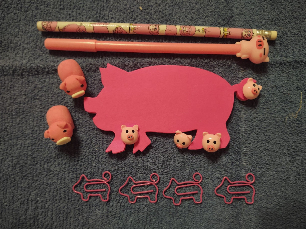 Fun Closing Item #7: Piggy notepad and accessories