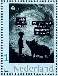 Stamp sheet - Why eat one and love the other?