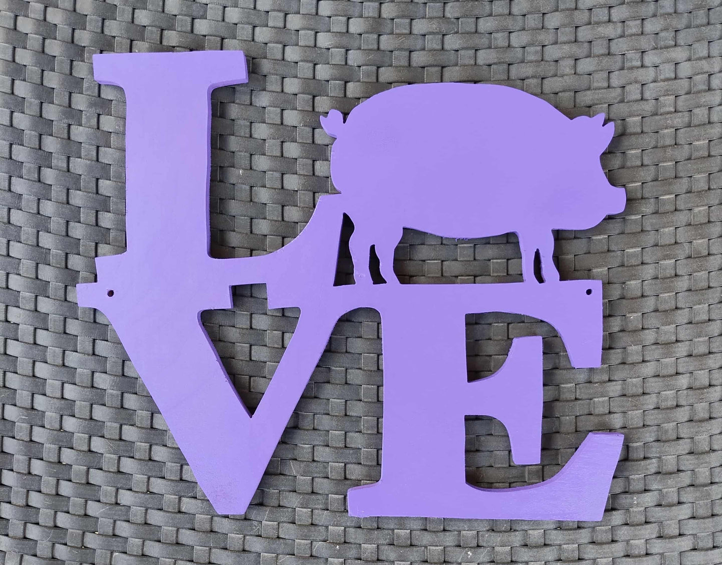 Pig LOVE Sign- LAVENDER