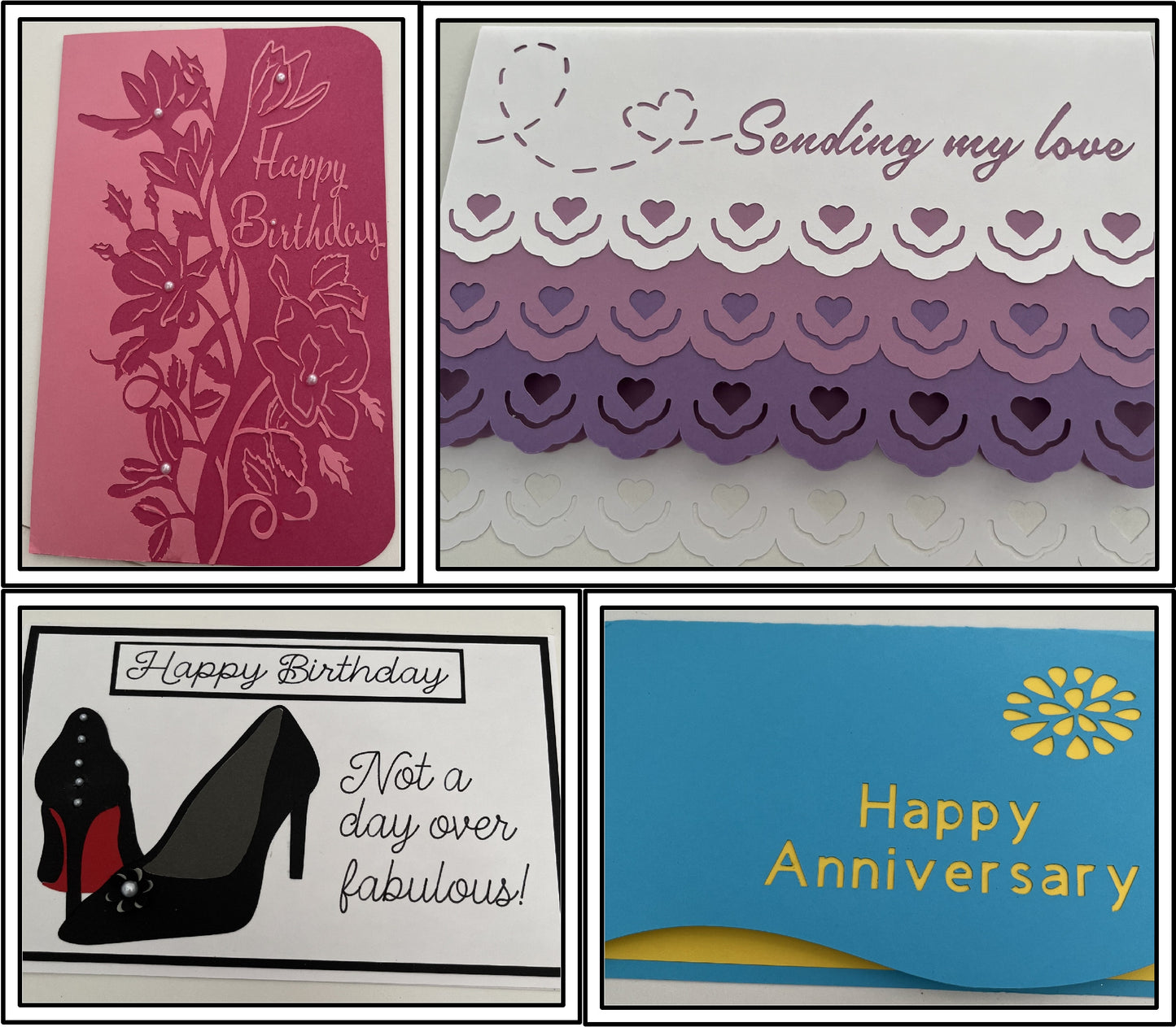 Set of 16 handcrafted greeting cards