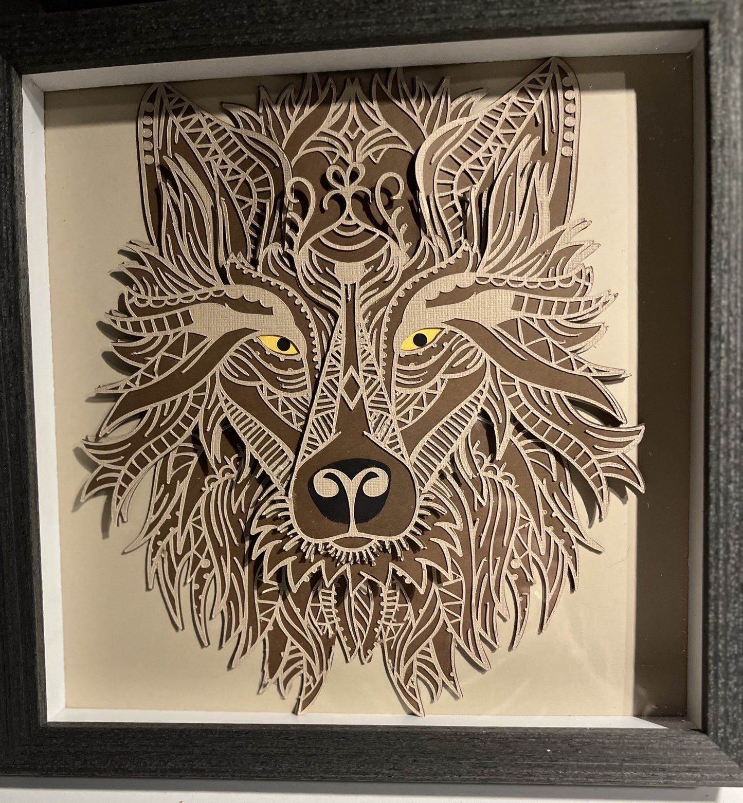 Framed 3D artwork - Wolf