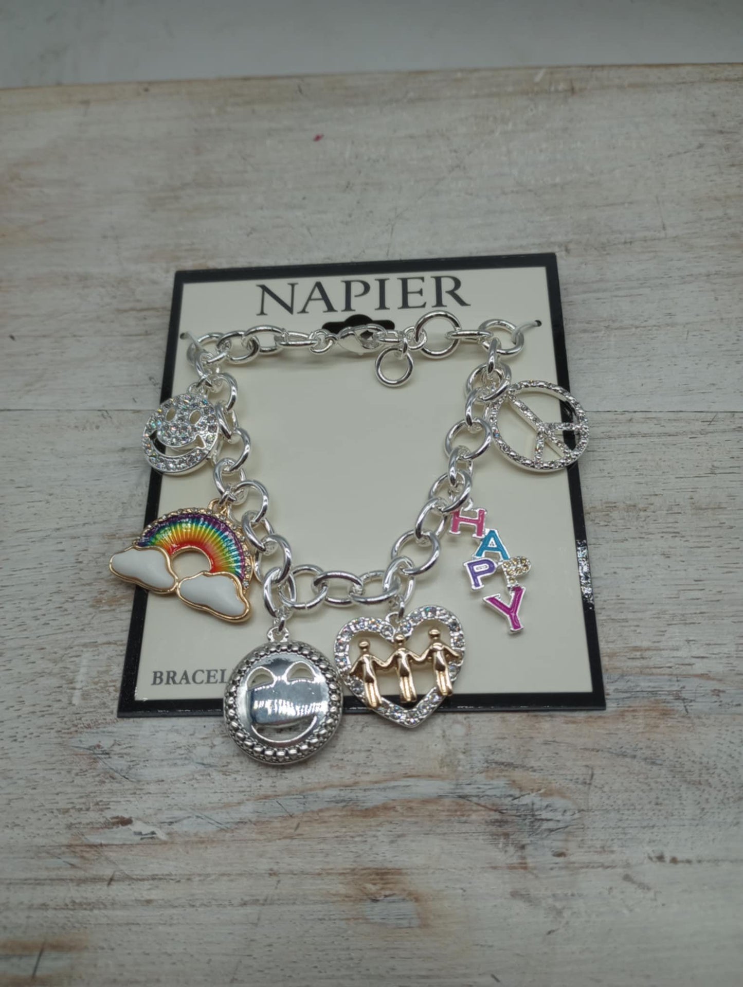 Napier Smilee Rainbow charm bracelet