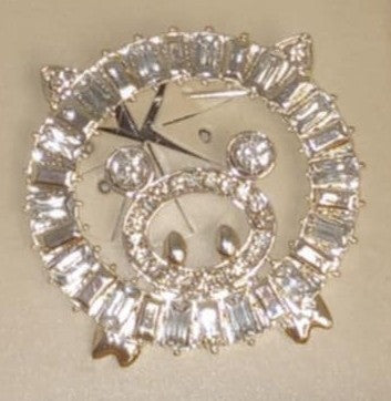 Silvertone Anne Klein Crystal pig pin