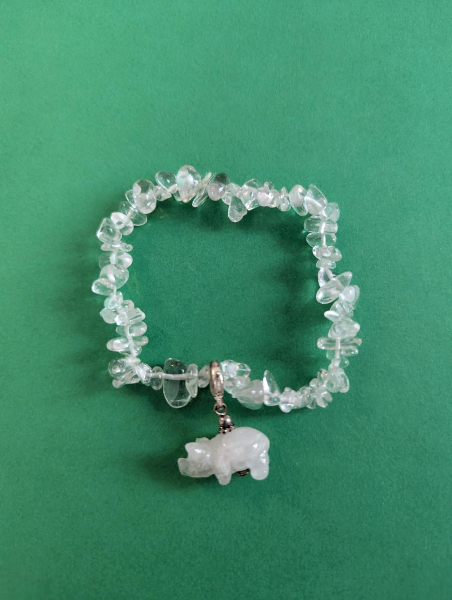 Stretch bracelet with light pink pig charm