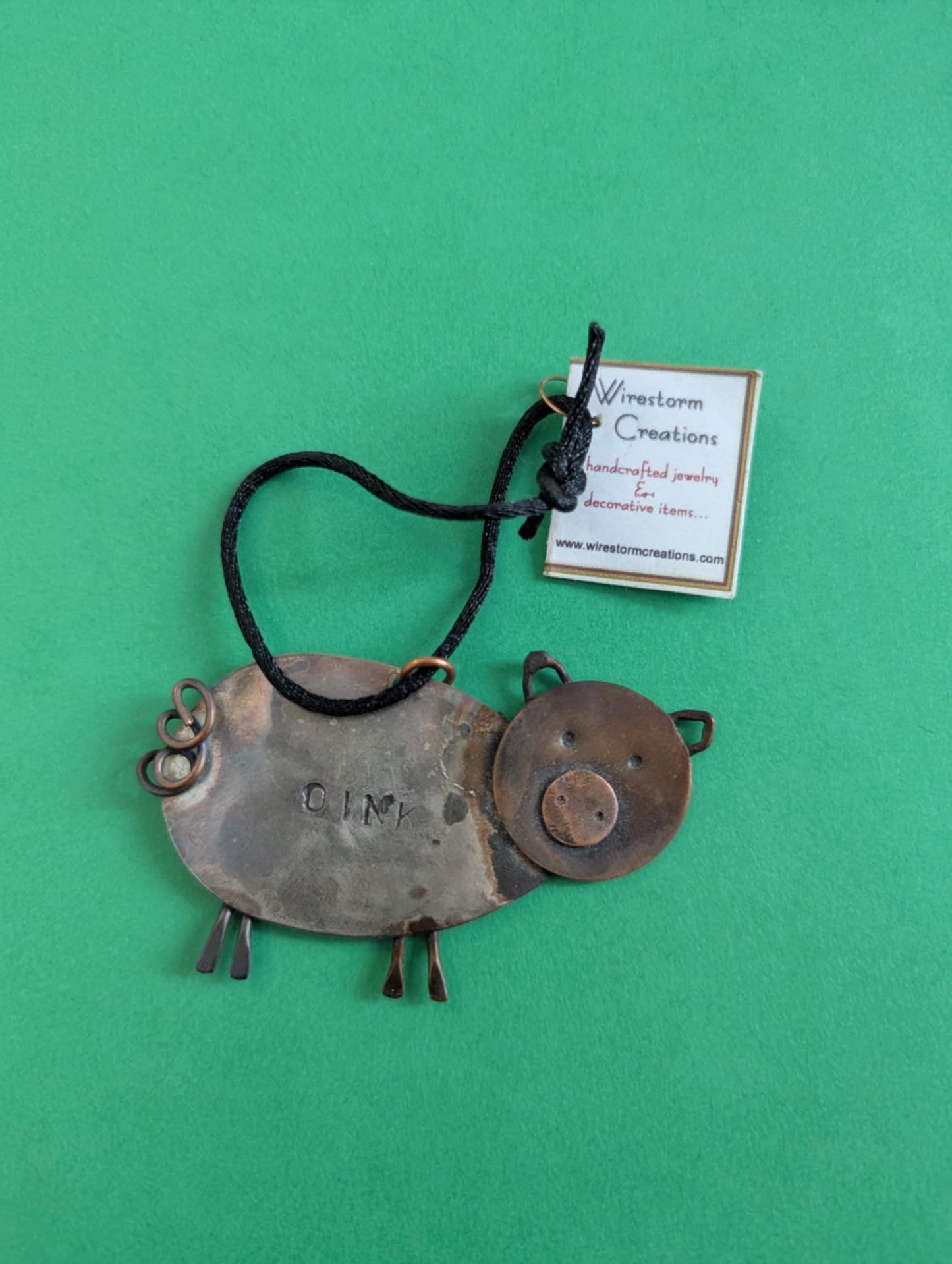 Metal piggy w/ copper accents