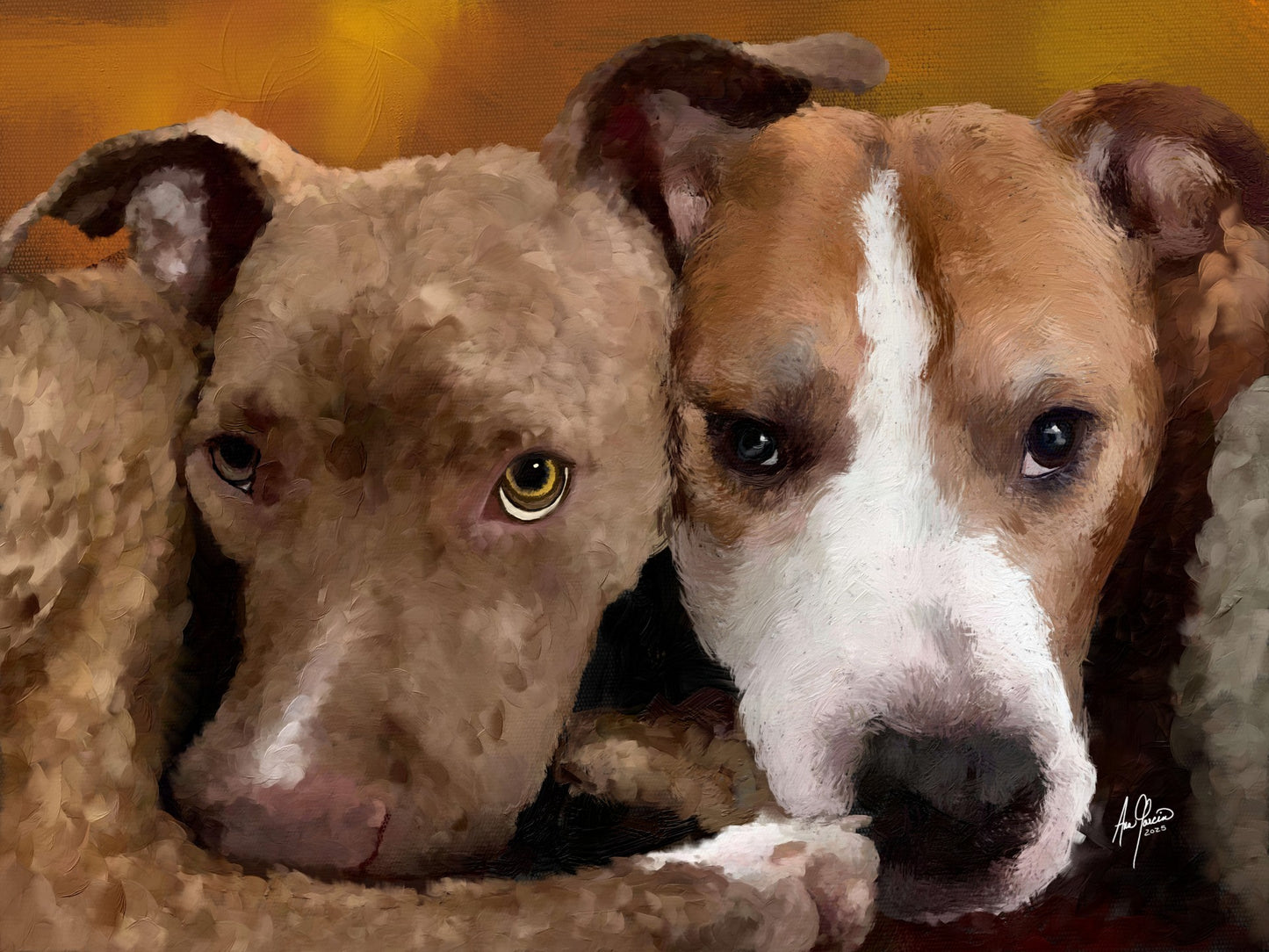 Framed print of BFFs Lily and Phil