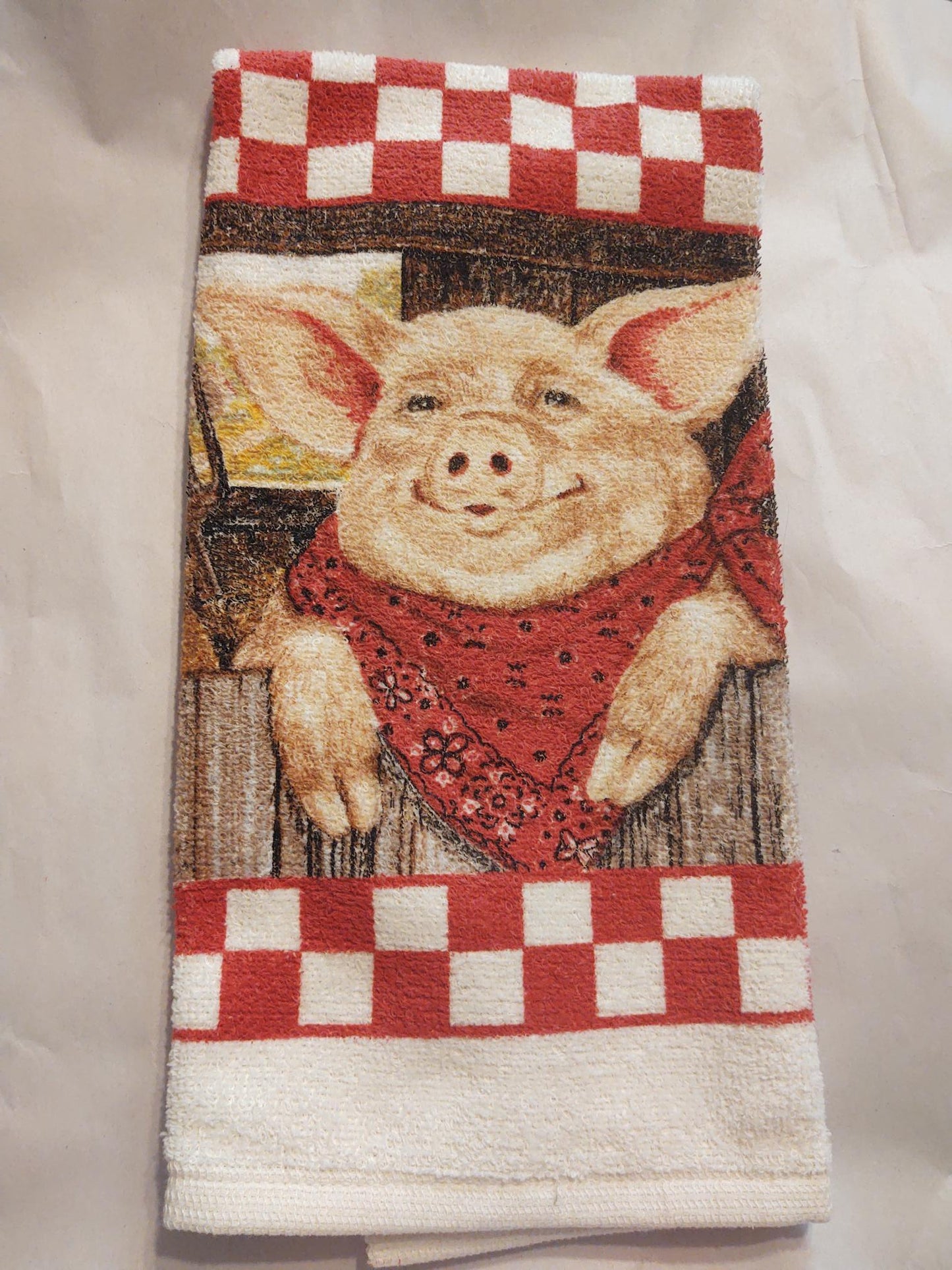 Pair of pig dish towels