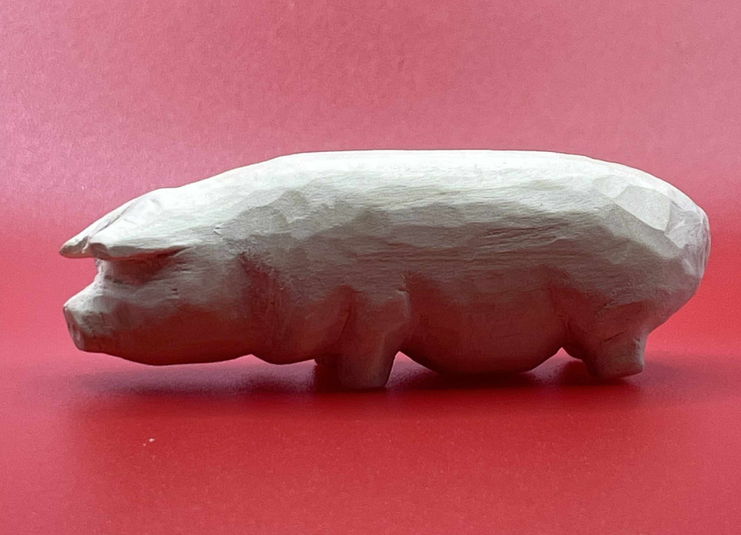 Potbelly pig wood carving