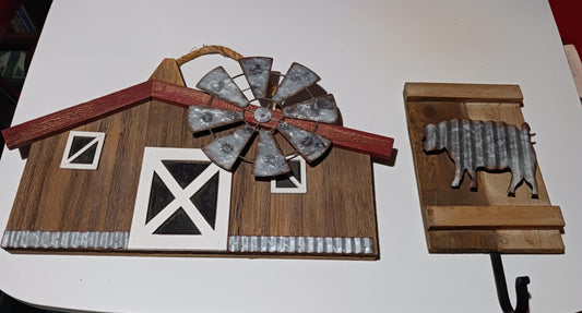 Barn and pig hook and wall art