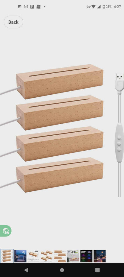 Lighted glass block of Lily, Maddie and Phil