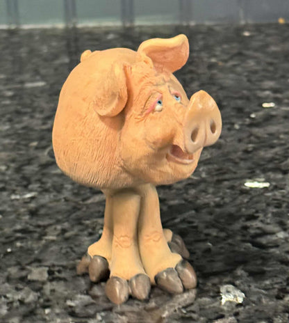 Stoneware Bobblehead Pig