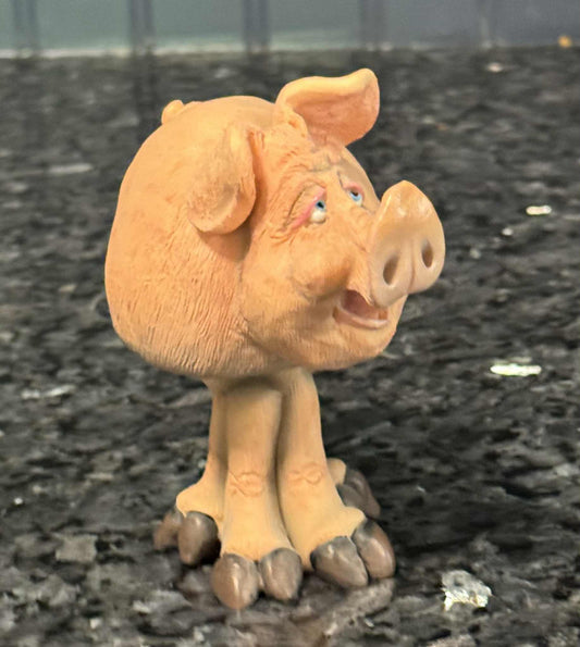 Stoneware Bobblehead Pig