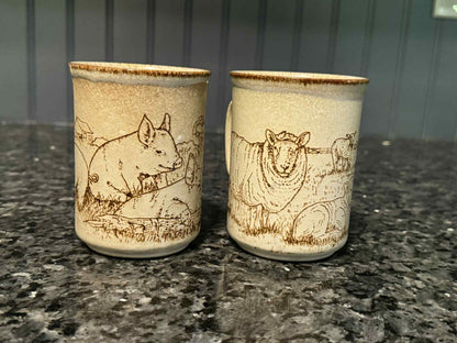 Pair of vintage Dunoon stoneware mugs