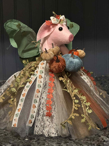 Fall Angel PIg Table Topper