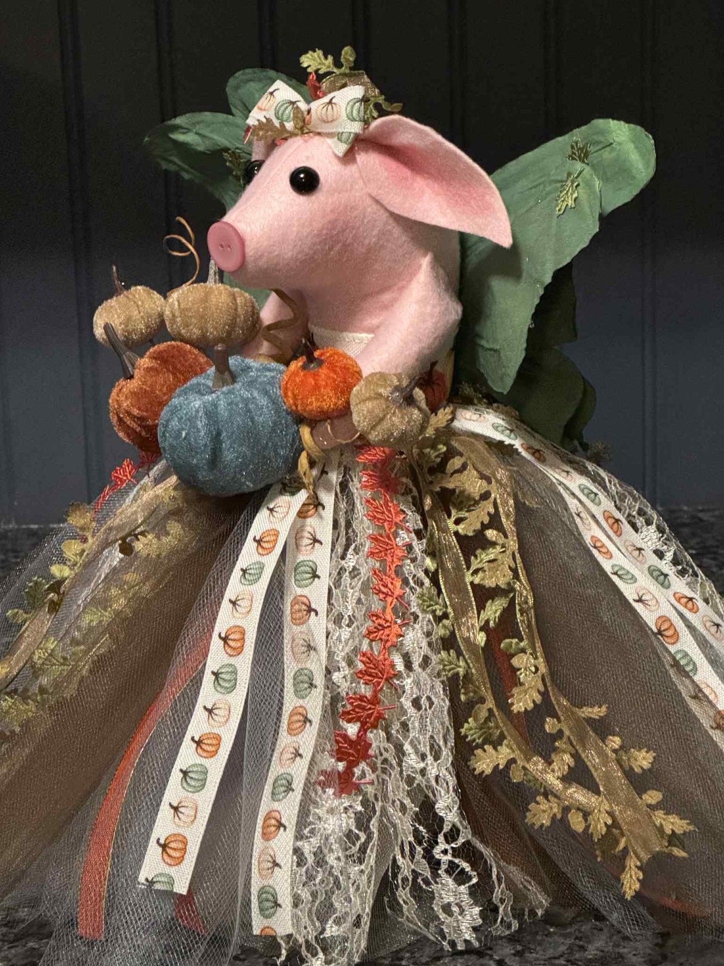 Fall Angel PIg Table Topper