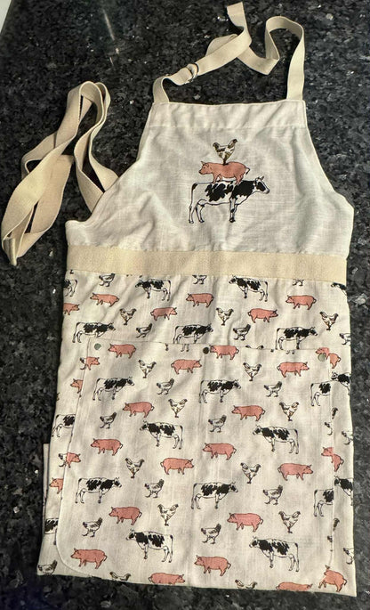 Farm animal kitchen apron