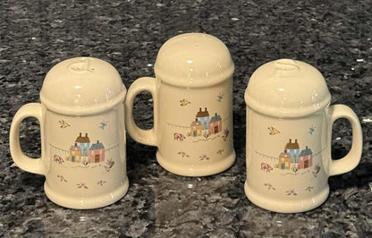 Country-themed shakers with matching plate