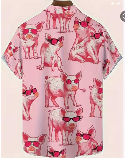Men's button down pig shirt (XL)