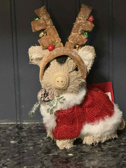 Christmas Reindeer Sisal Piggy