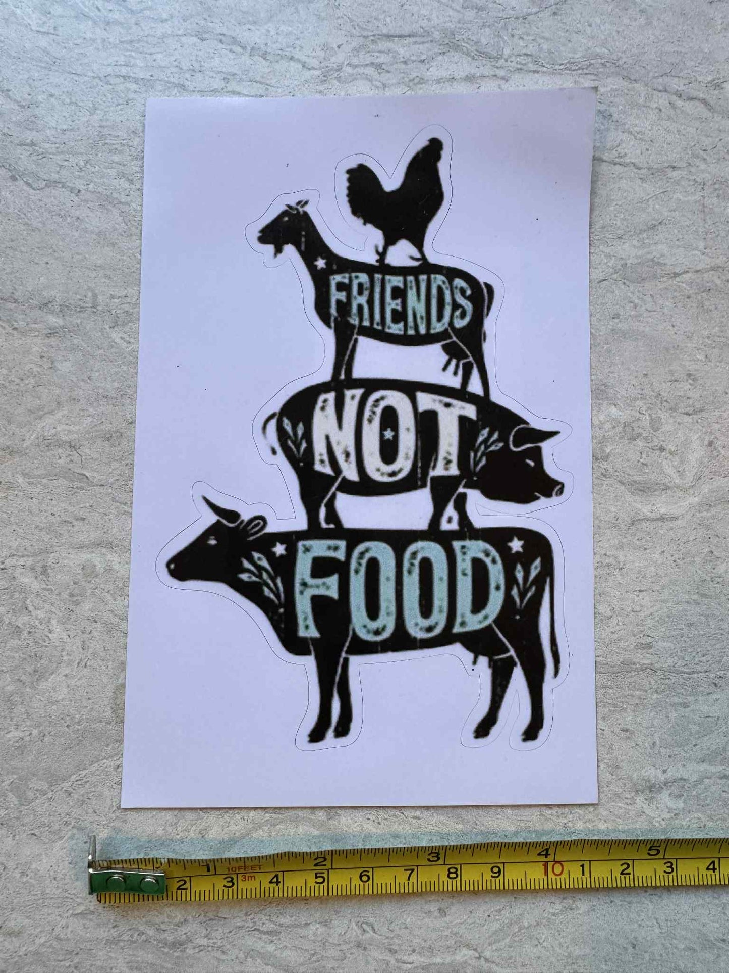 Set of six animal advocacy stickers