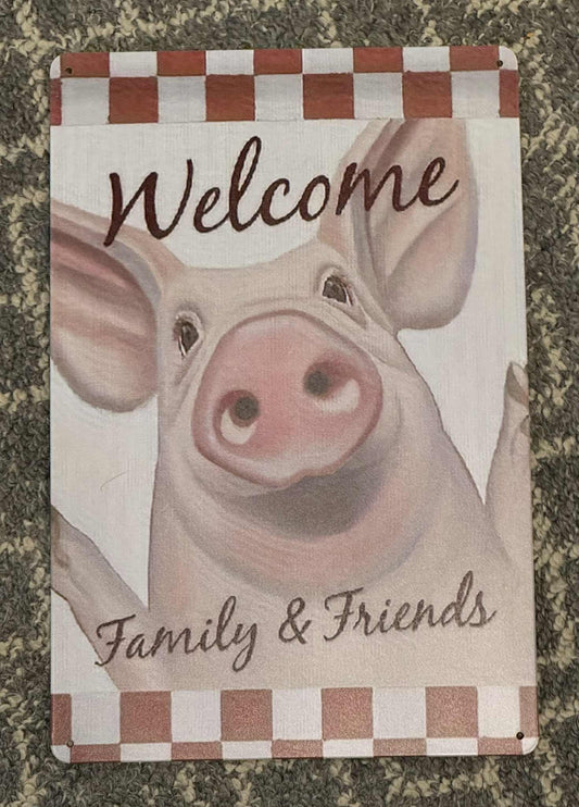 Metal Welcome Family & Friends Sign