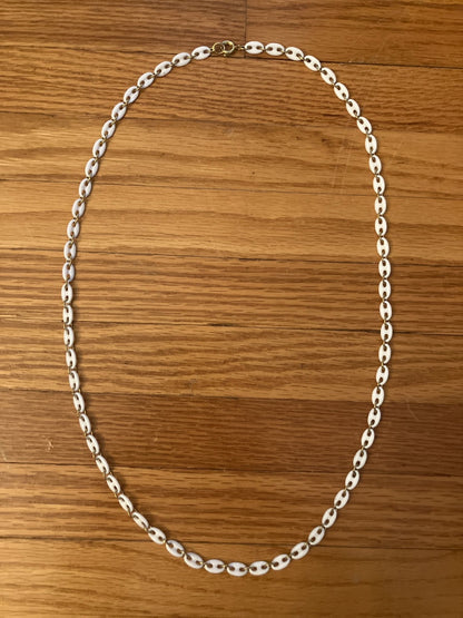 Snout link necklace and black bead necklace
