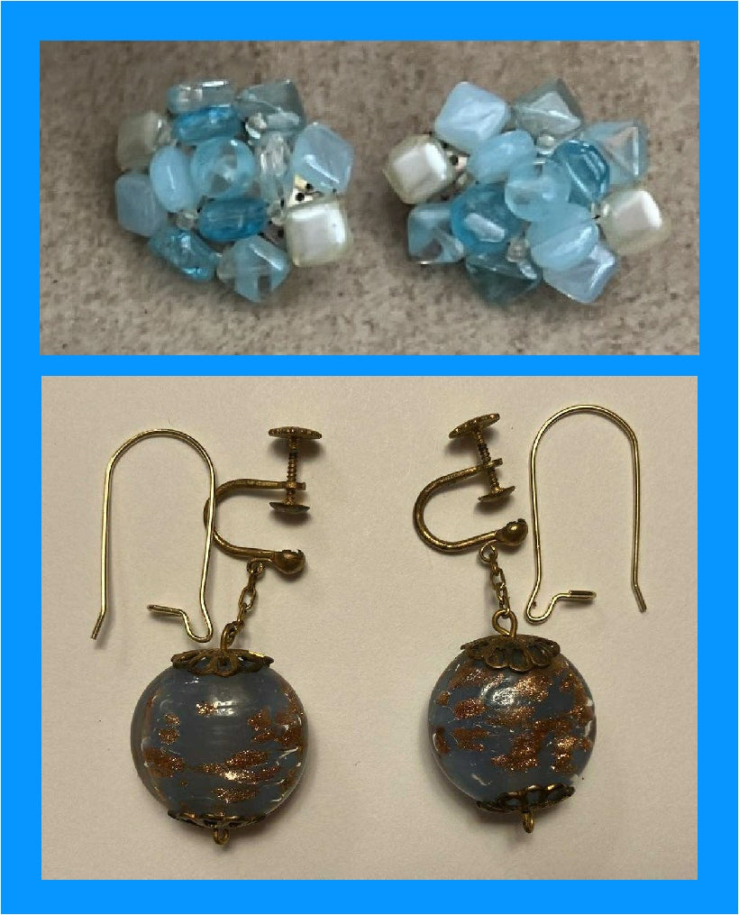 Vintage blue earrings