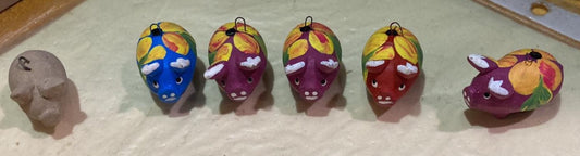 Set of wood pigs