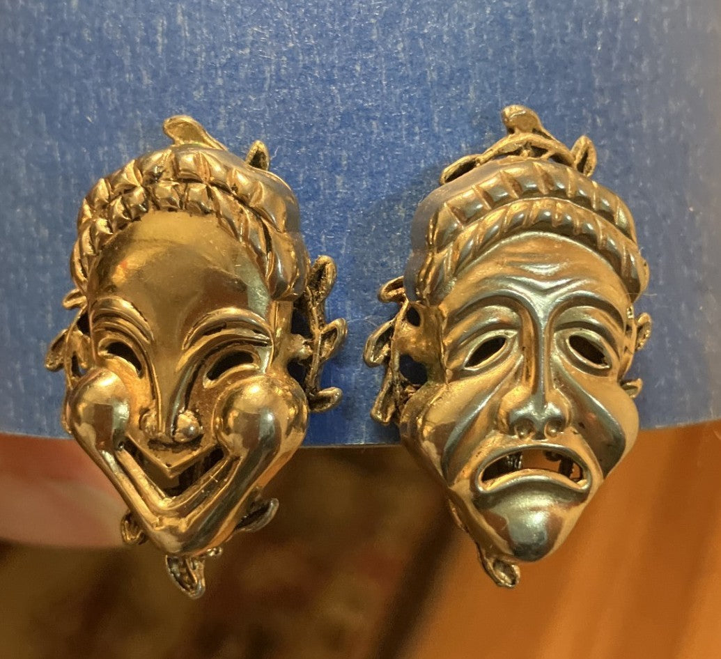 Vintage "Dramedy" clip-on earrings