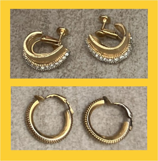 Vintage gold-tone hoop earrings