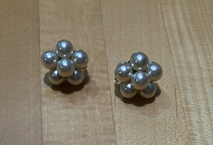 ITEM UPDATE: Vintage 3-strand faux pearl necklace and "old school" clip on earrings costume jewelry