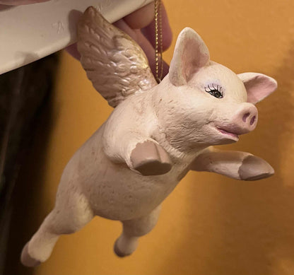 Flying pig Christmas Ornament