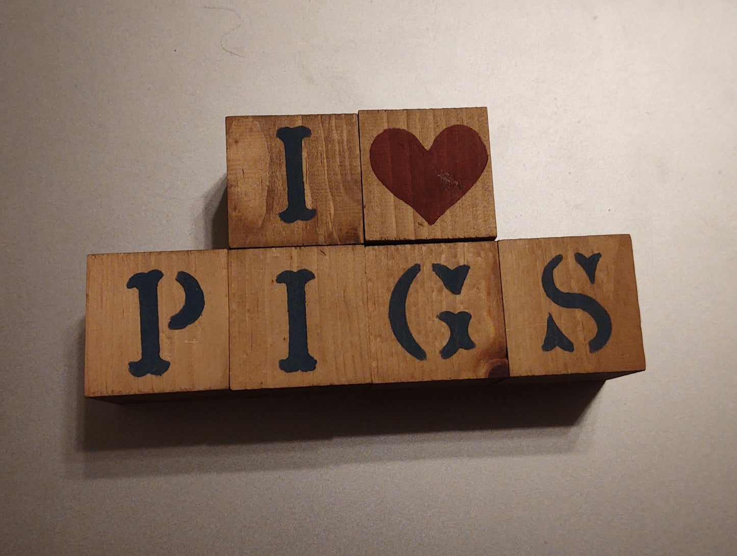 Fun Closing Item #1: I 'HEART' PIGS Blocks