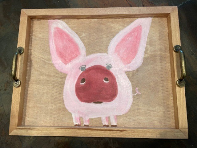 Handpainted serving tray