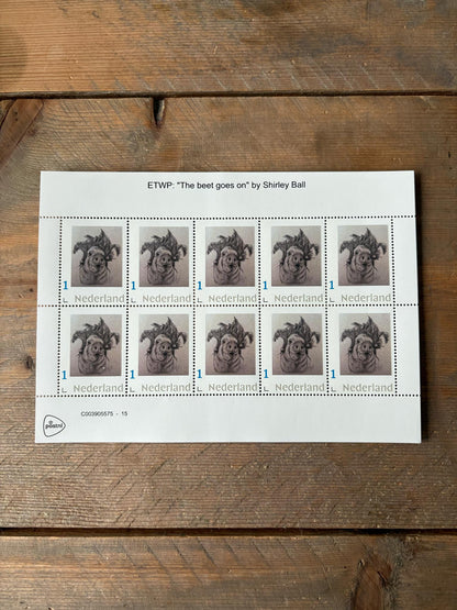 Stamp sheets  - Esther w/ beets drawing