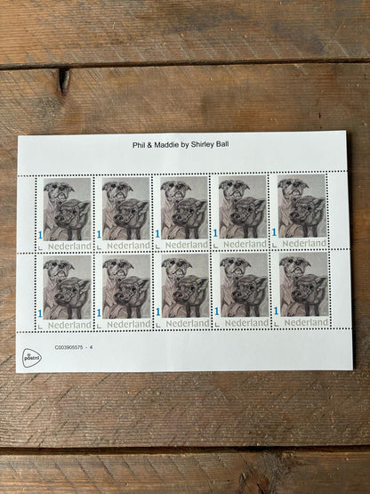 Stamp sheets - Phil and Maddie drawing