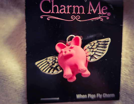 Flying pig charm