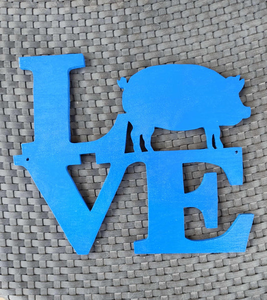 Pig LOVE SIgn - BLUE