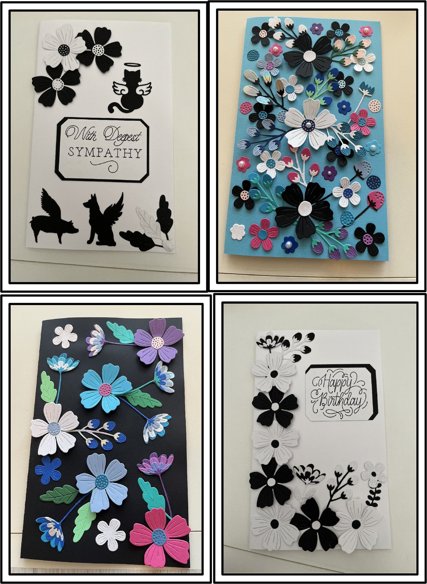 Set of 16 handcrafted greeting cards