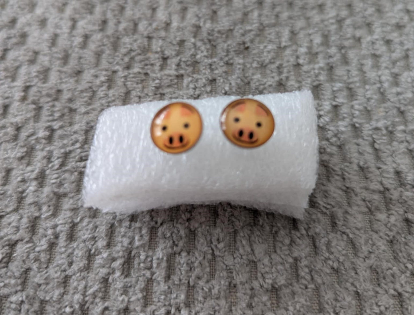 Santa Pig , small pig face and Peace.Love.Esther earrings