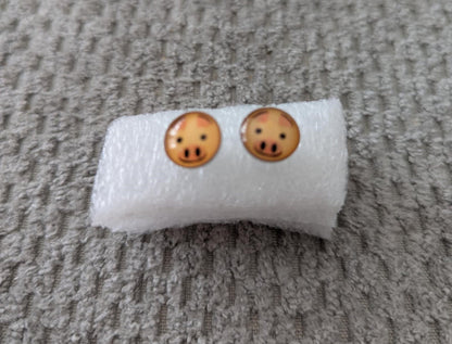 Santa Pig , small pig face and Peace.Love.Esther earrings