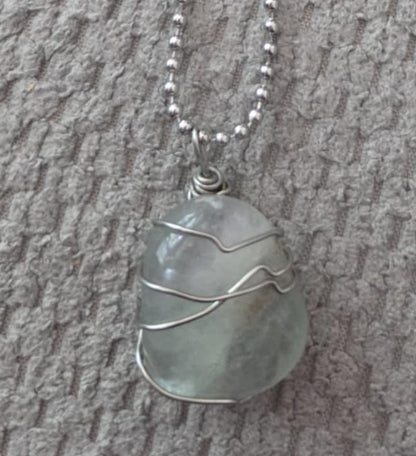 Necklace with wire wrap Flourite pendant