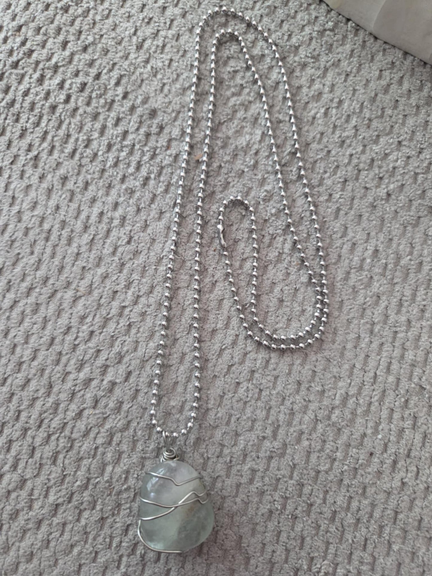 Necklace with wire wrap Flourite pendant